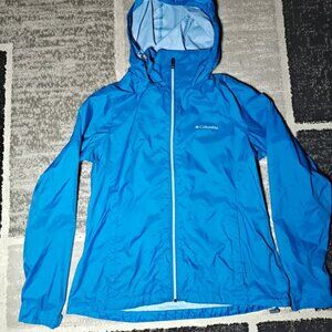 COLUMBIA ROYAL BLUE WINDBREAKER MISSES SIZE L PERFECT RAIN RESISTANT PERFECT